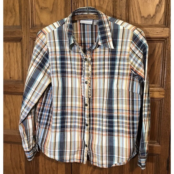 Alfred Dunner Women's 12P Multicolor Plaid Blouse Long Sleeve Button-Up Top - Picture 2 of 10